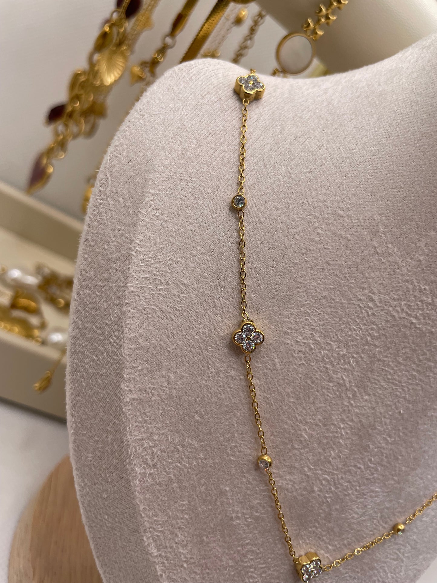 Small Diamond Flower Necklace