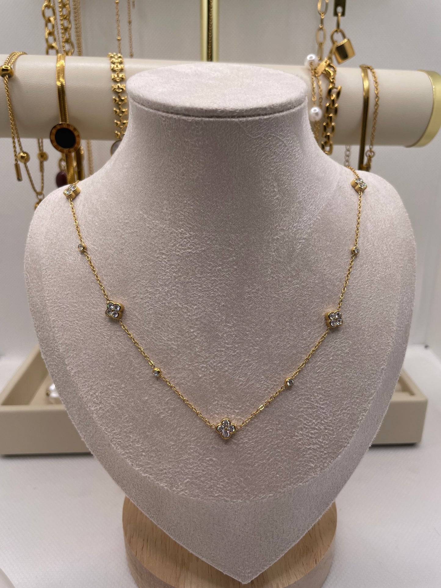 Small Diamond Flower Necklace