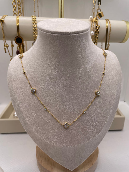 Small Diamond Flower Necklace