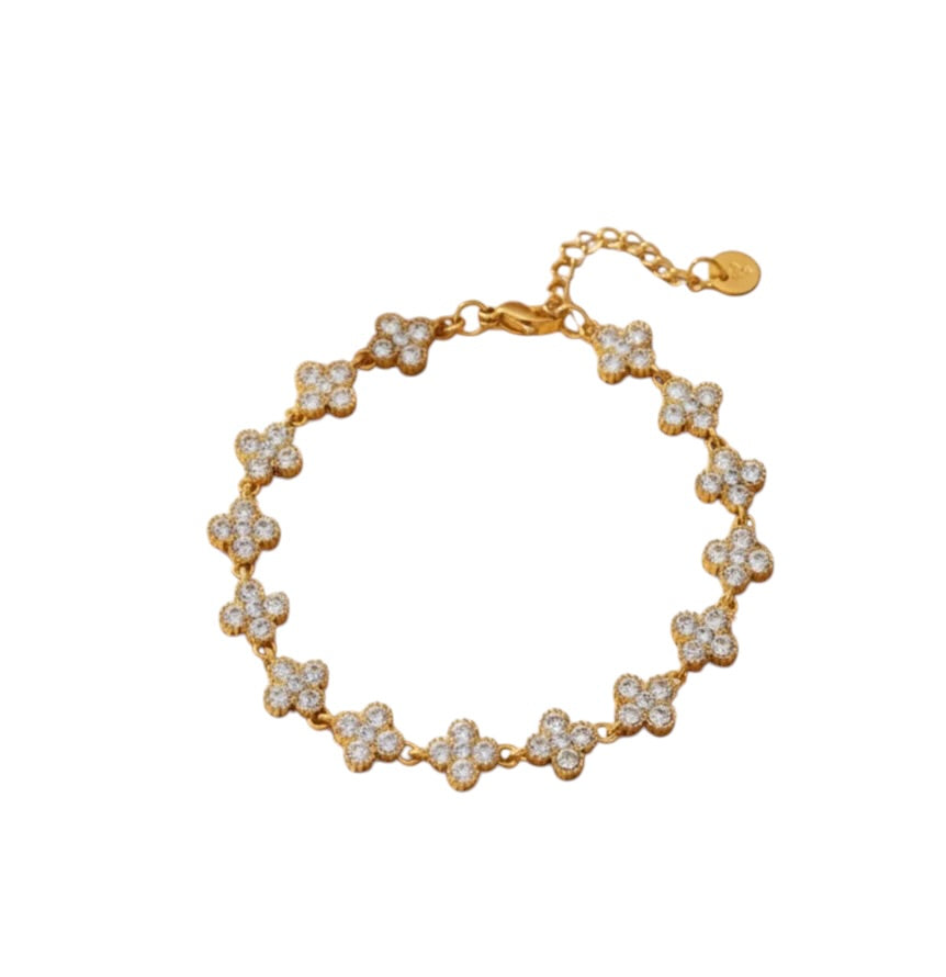 Blossom Crystal Bracelet – Gold