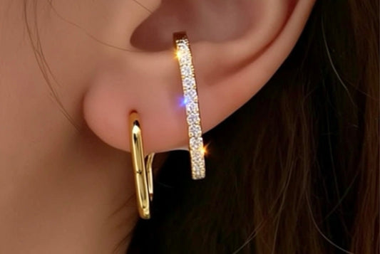 Elara Double Illusion Crystal Hoop