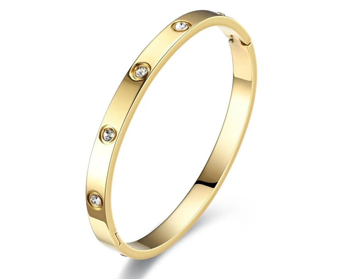 Eterna Crystal Gold Bangle