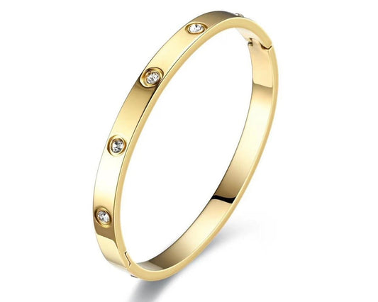 Eterna Crystal Gold Bangle