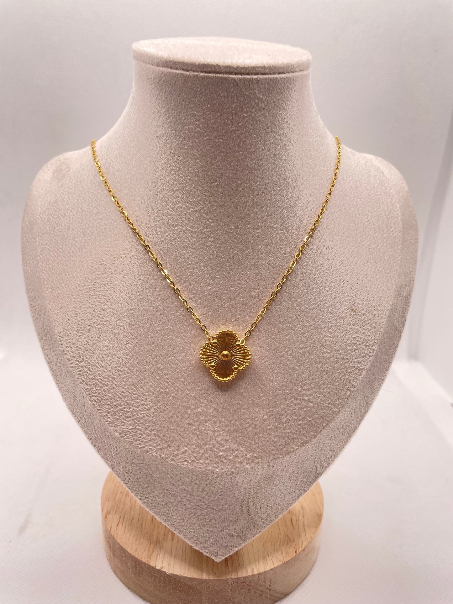 Golden Clover Pendant Necklace