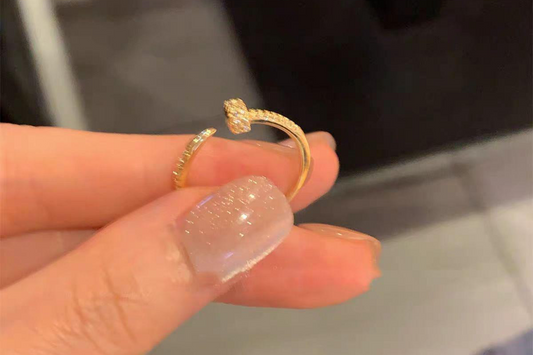 Petite Crystal Wrap Ring – Gold