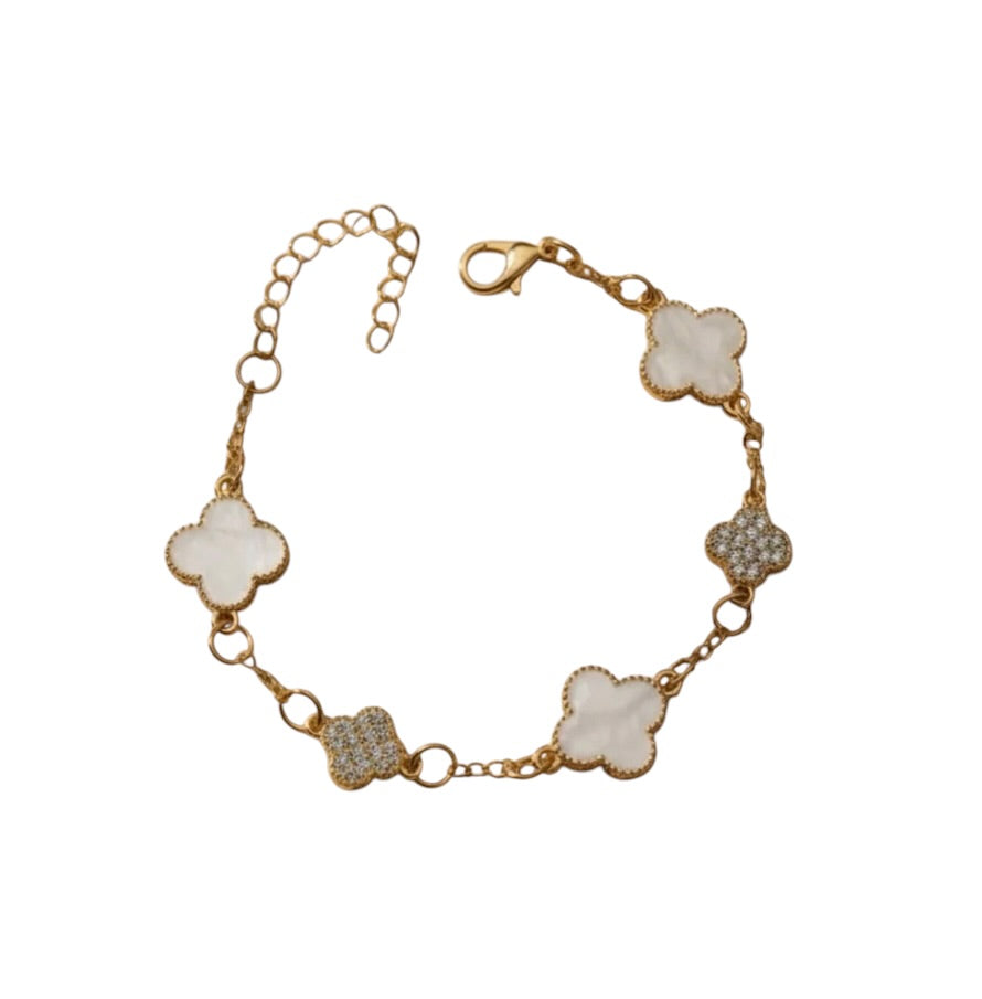 Pearl Clover Bracelet – Gold