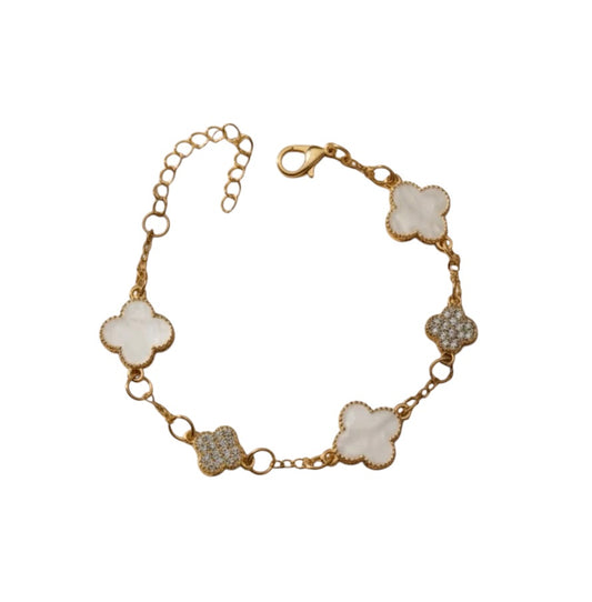 Pearl Clover Bracelet – Gold
