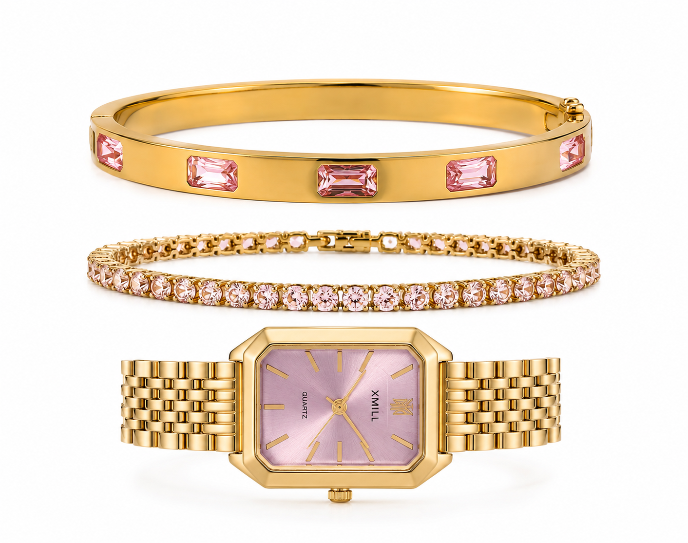 Pink Luxe Watch & Bracelet Set